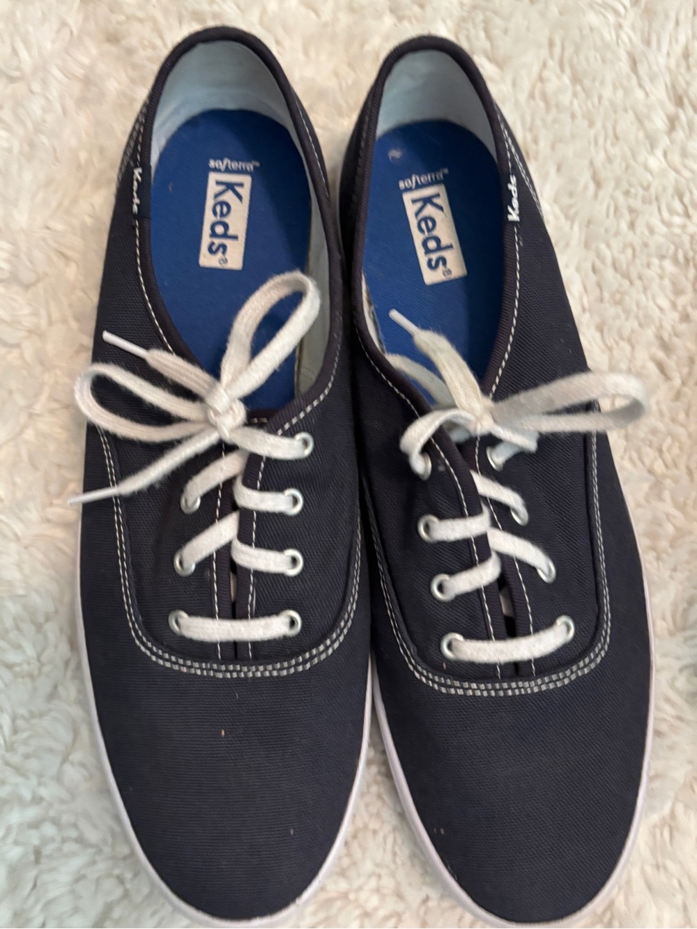 Keds Champion Navy Canvas Lace Up Sneakers